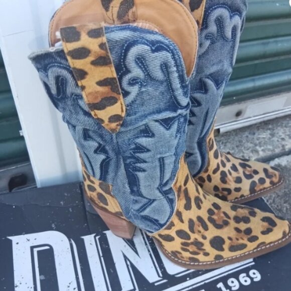 Dingo Tipsy Leopard  Leather Western Women's Boot 7.5 🆕⌚📦🏃💨🚚 - Picture 11 of 16